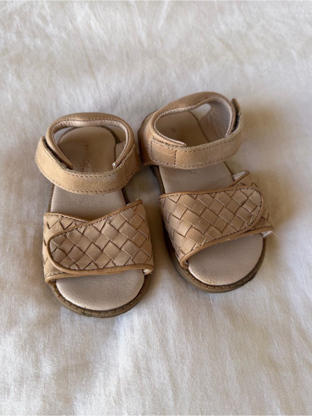 Consciously Baby Leather Woven Sandals Size 5